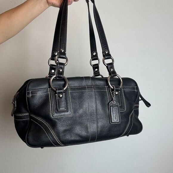 Coach Vintage Y2K 2000s Soho Black Leather Shoulder Bag - Picture 1 of 8
